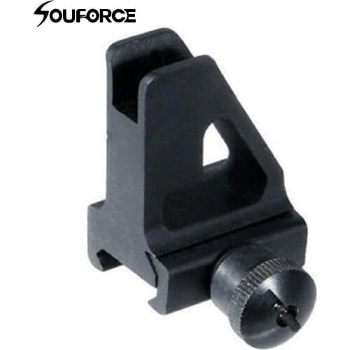 Black Metal High Profile Quick Detachable Front Iron Sight 20mm Picatinny/Weaver Rail Mount with Adjustable A2 Square