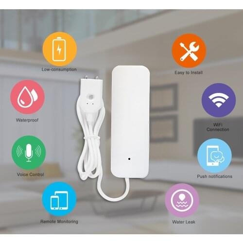 Tuya Wifi Leak Alarm Water Flood Detector Water Level Sensor Smart Home Full Water Remote Alarm Work with Tuya Smart Life App
