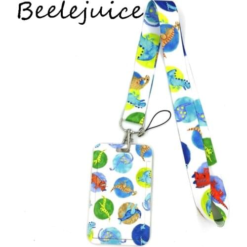Dinosaurs Art Cartoon Anime Fashion Lanyards Bus ID Name Work Card Holder Accessories Decorations Kids Gifts
