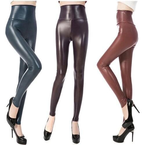 Women Plus Size Faux Leather Pants High Waist Pant Trousers Women Sexy Stretch Pantalon Skinny Trousers Femme XS-XL