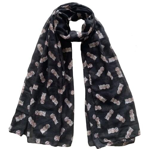 Cockapoo Dog Puppy Pet Print Womens Scarf Shawl Wrap Soft Lightweight Oversized, Gift for Dog Lover