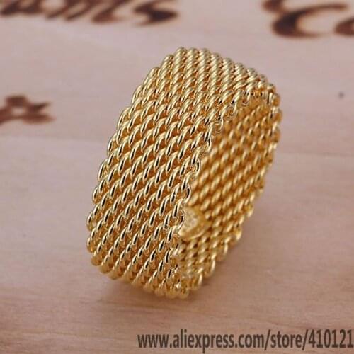 R064 Lucky Charm Gold Color Finger Rings For Women Fashion Jewelry Wholesale Women Accessorie Fashion Golden Web Ring