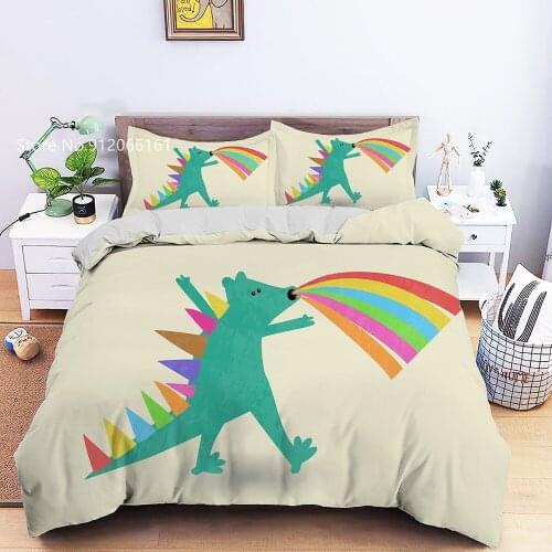 Cartoon Kawaii Bed Cover Set Cute Lovely Duvet Cover 2/3 Pcs For Childern Girls Bedding Set 3D Print Home Textile Bed Line