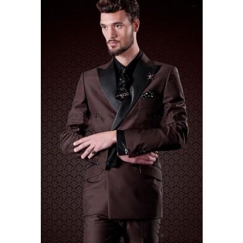 Handsome Groomsmen Double-Breasted Groom Tuxedos Wedding Dress Men Suits Blazer Prom Dinner (Jacket+Pants+Tie) K221