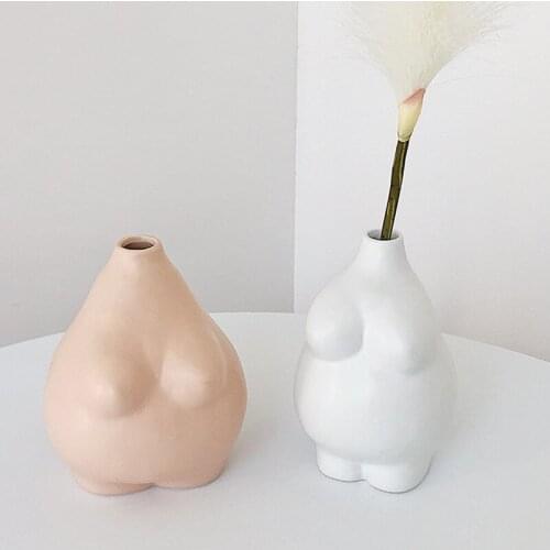 Nordic creative female body ceramic vase home decoration office desktop decoration modern vase living room wedding plant vase