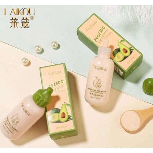 LAIKOU Avocado Base Face Liquid Foundation Cream Moisturizing Concealer Long-lasting Oil Control Waterproof BB Cream Make Up