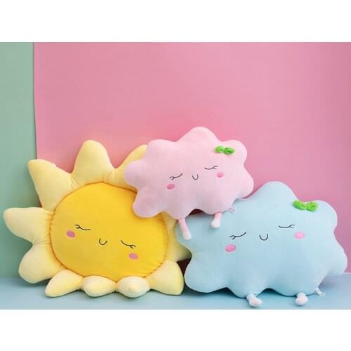 Cute Cartoon Sun Cloud Plush Pillow Stuffed Soft Creative Plush Sun Cloud Toy Car Pillow Home Decor Kids Toys