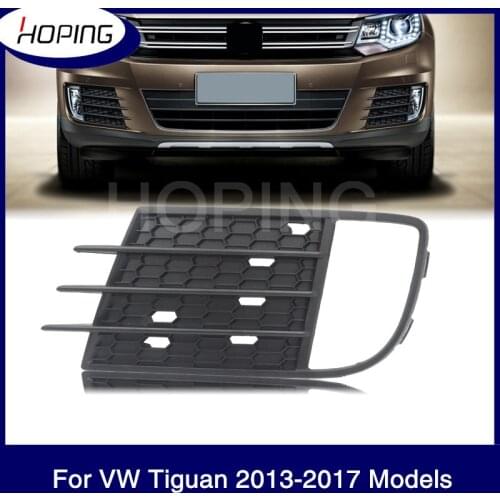 Hoping Front Bumper Fog Light Fog Lamp Cover Shield Garnish Trim For VW For Tiguan 2013 2014 2015 2016 2017 Foglight shell Hood