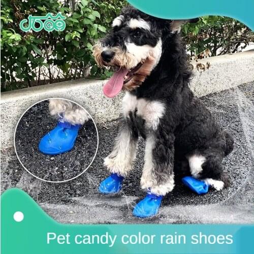 New Dog Shoes Teddy Silicone Dog Shoes Pet Rain Shoes Dog Cat Boots Waterproof Dog Foot Cover Pet Supplies Big Dog Shoes