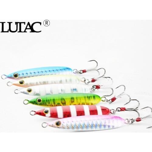 New LUTAC Fishing Lure Artificial Bait Tackle Metal Cast Jig Spoon 60MM 14G Casting Jigging Lead Fish Sea Bass