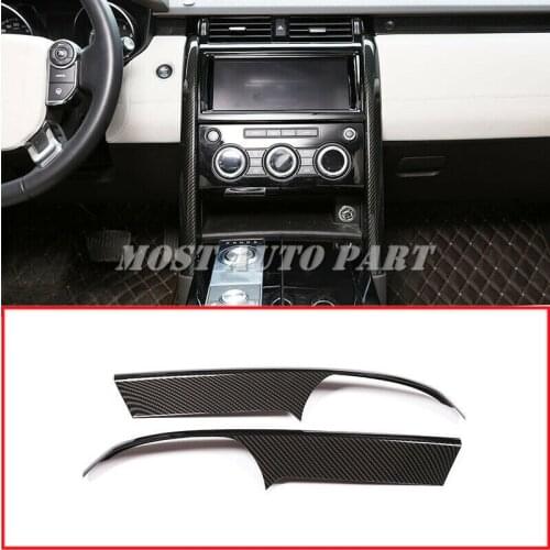 ABS Plastic Carbon Fiber Look Interior Center Console Frame Trim Cover For Land Rover Discovery 5 LR5 L462 2017-2019 2pcs