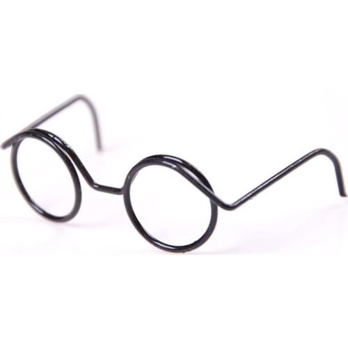 2PCS Fashion Round Frame Lensless Retro Cool Doll Glasses For BJD Doll 1/6 30cm Top Selling Doll Accessories