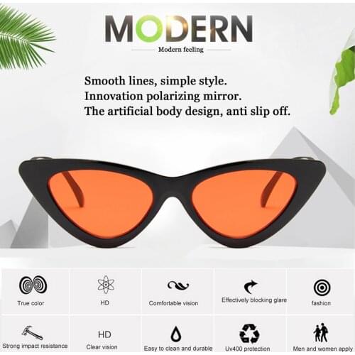 Vintage Triangle Cat Eye Women Sunglasses Personality Sun Glasses PC Frame Resin Lens Travel UV400 Eyewear Sunglasses