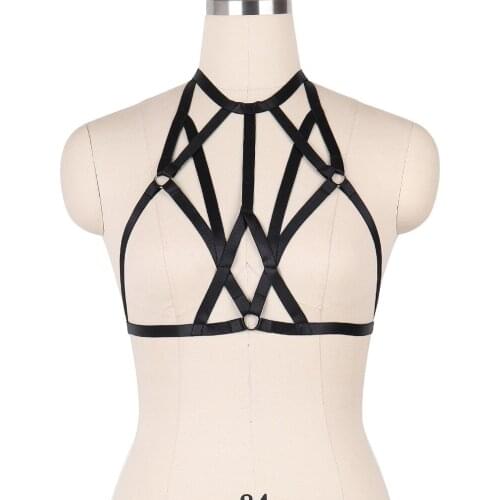 Wholesale 10piece Exotic Apparel black women Fetish goth body Harness cage bra Gothic Harajuku sexy lingerie Handmade body cage