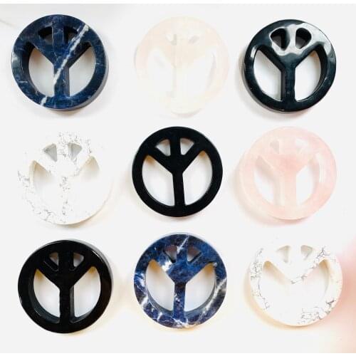 Free Shipping Wholesale Natural Hand Carving Crystal Tree Ring Art Sculpture Home Decoration For Gift Lfw