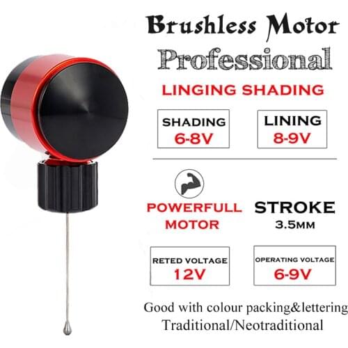 Professional Tattoo Machine Brushless Motor Powerful Direct drive system stroke 4mm Tattoo Gun for Lining Shadering
