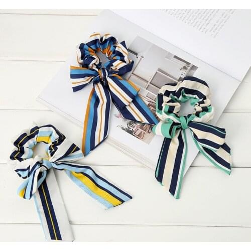 New Print Scrunchies Elastic Hair Band Bow Hair Ropes Girls Hair Ties Women Hair Accessories Sweet Women Head Band