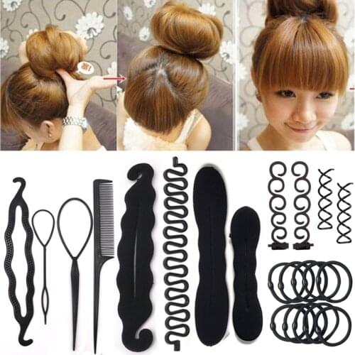 DIY Donut Hair Maker Hair Styling Tools Braiding Accessories for Women Girls Twist Hair Clip Disk Pull Hairpins Multi Style