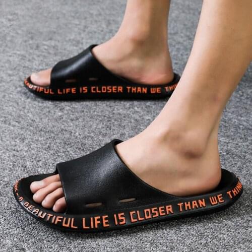 Fashion Alphabet Bordered Men slippers Summer home Anti-slip EVA bathroom slippers couple shoes plus size outdoor beach slippers