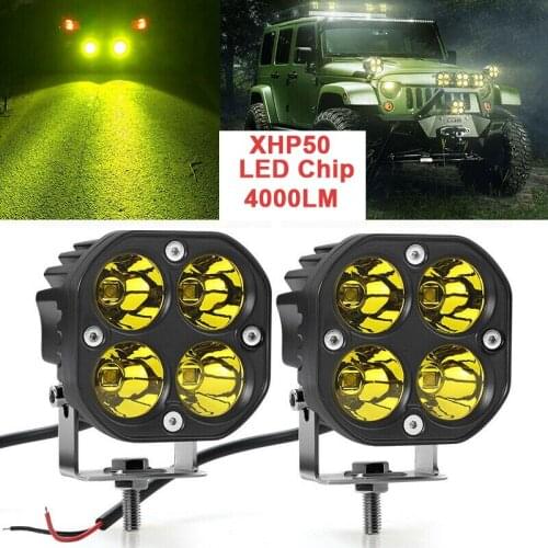 3inch 40W LED Work Light Bar Yellow Spot Pods Spot Flood Beam for Work Driving Offroad Boat Car Tractor Truck