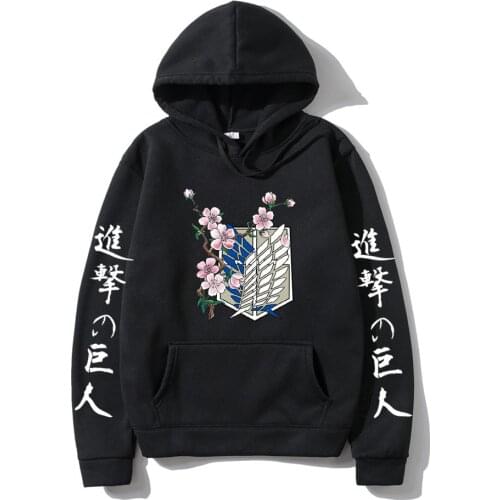 Japanese Anime Attack on Titan Print Hoodie Men Women Tops Harajuku Attack on Titan Hoodie Fashion Pullovers Casaul Tops Clothes