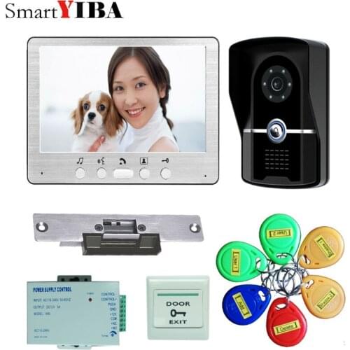 SmartYIBA 7 inch LCD Color Video door phone Intercom System Weatherproof Night Vision Camera Home Security FREE SHIPPING