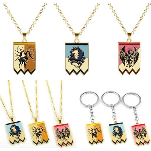 Japan Anime Game Fire Emblem Lion Milu deer Eagle Metal Enamel Chain Necklaces Keychains Jewelry For Women/Men Free Shipping
