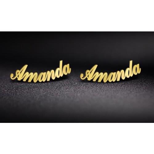 Sipuris Fashion Stainless Steel Personalized Customize Name Stud Earrings 2020 Jewelry For Women Girls Gold color Letter Earring