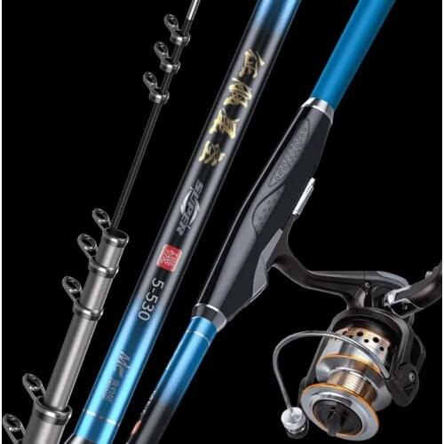 Hard Portable Fishing Rod Boat Folding Shrink Tube Throwing Sea Fishing Rod Light Raft Long Shot Hengels Leisure Products LH50DG