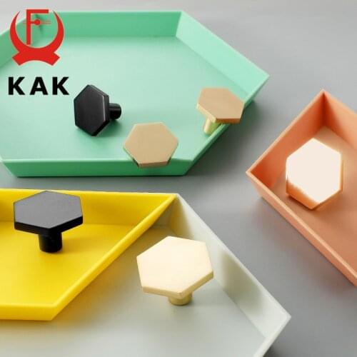 KAK Gold Cabinet Handle and Knobs Zinc Alloy Wardrobe Handle Black Kitchen Handle Cupboard Door Knob Furniture Hardware