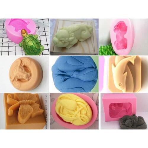 1 pcs silicone soap mould Cake decoration mold cartoon animal series baking kitchen tools
