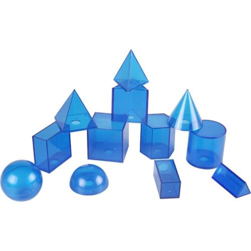 12Pcs/Set Transparent 3D Geometric Solids Model Detachable Teaching Aids Toy