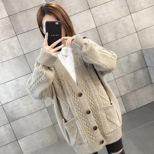 2021 Vintage Knitted Cardigans Womens Sweater Autumn Winter Retro Sweater Knitwear Clothes Tops Ladies Long Sleeve Coats H1010