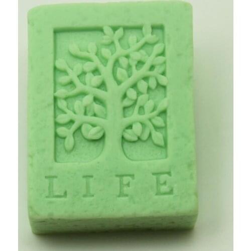 3D Silicone Mold Green Life Tree Rectangle Soap Mold DIY Candle Pastries Cakes Making Tools