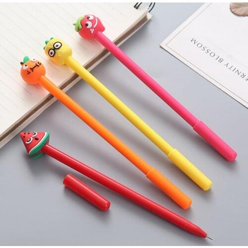 40 Pcs Kawai Pen Stationery Cartoon Fruit Expression Gel Pen Wholesale Stationery Office Gel Pen Cute Kawaii Stationery
