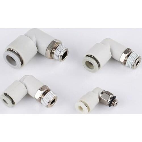 5pcs Pneumatic quick joint KJL04/KQ2L06/08/10/12-M3/M5/01S/02S/03S/04S L Type Elbow M3 M5 1/8" 1/4" 3/8" 1/2"