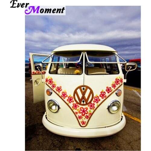 Ever Moment DIY Diamond Painting Cross Stitch Vehicle Bus Van 5D 3D Embroidery Diamond Rhinestones Full Craft Decor ASF939