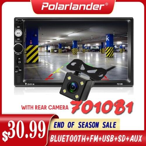7'' Car Stereo USB/TF/FM Touch Screen Bluetooth 2Din Head Unit MP5 Player With Rear Camera Car Radio Mirror Link