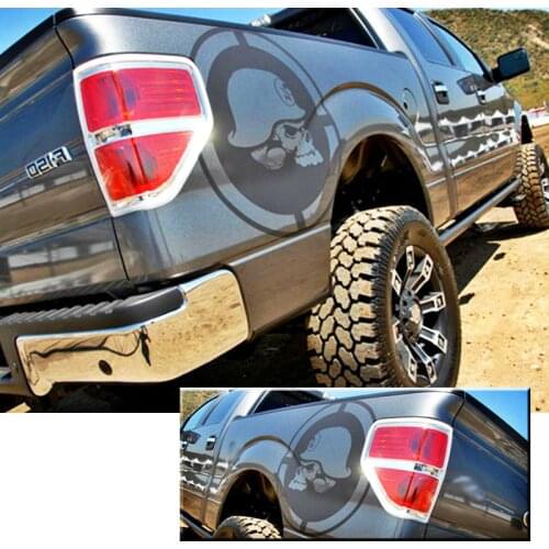 Car accessories skull punisher body rear tail side graphic vinyl car decals fit for Ford FORD F150 RAPTOR 2009-2014