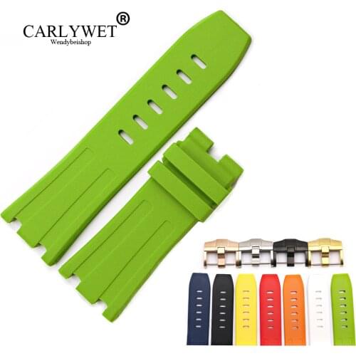 CARLYWET 28mm Wholesale Waterproof Silicone Rubber Replacement Wrist Watchband Strap Belt With Buckle For ROYAL OAK OFFSHORE