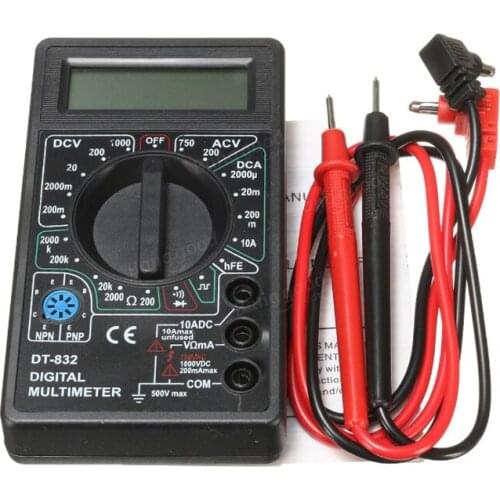 Min Test Probe Ttransistor Tester Tools NEW Professional Digital Multimeter LCD DC AC Ohm Voltage Ampere Meter Buzzer Function