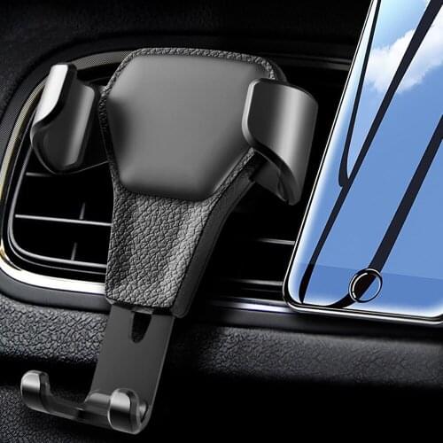 Car Air Vent Mount Phone Holder Shockproof Stable Navigation Black Bracket Gravity Reaction Car Clip Grip Phone Support
