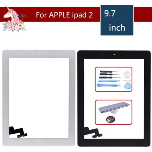 For iPad 2 Touch Screen ipad2 A1395 A1396 A1397 TP with and Adhesive Digitizer Front Glass Replacement