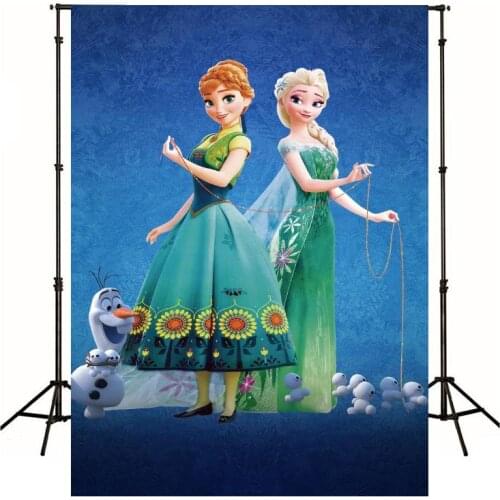 Cartoon Snow Baby Princess Photography Background Live Backdrop Children Birthday Party Decoration Tapestry Photo Studio