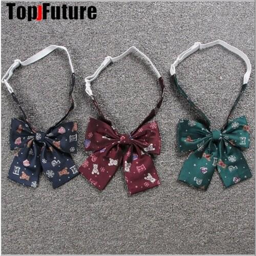 JK uniform accessories Japanese student sailors uniform academic bow tie collar pure color pointed bow tie cute bear handle bow