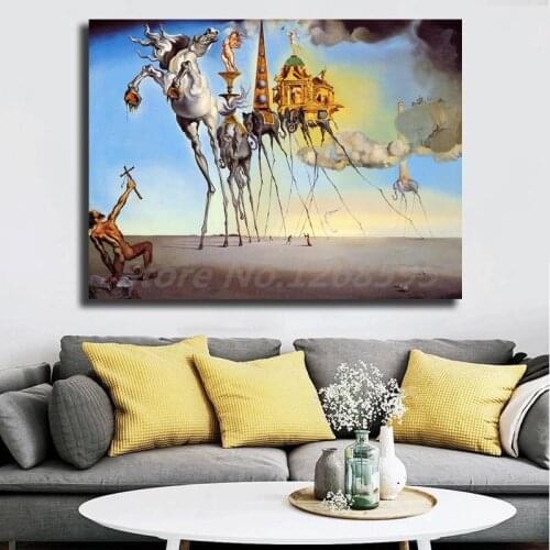 Salvadores Dalies And His Elephant Imagery Canvas Posters Prints Wall Art Painting Decorative Picture Modern Home Decoration