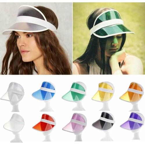 9 Colors Women Transparent Sun Visor Hat Golf Tennis Beach New Adjustable Men Women Visor Sun Plain Hat Sports Cap