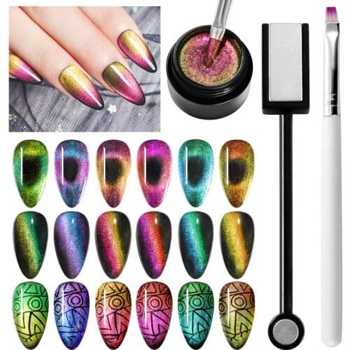 Mtssii 5ml 9D Cat Eye Gel Nail Polish Set Starry Sky Effect Magnetic Gel Soak Off UV Gel Varnish Manicure Nail Art Varnish