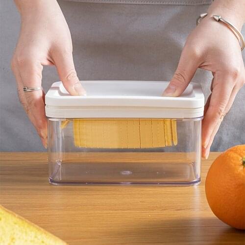 Butter Storage Box Tangent Fast Cutting Rectangular Fresh-keeping Cheese Case Preservation Container For Kitchen Storage Cookice