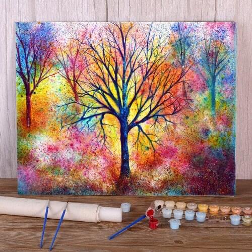 Natural Scenery Exuberance Coloring By Numbers Painting Complete Kit Oil Paints 50*70 Canvas Pictures Home Decor Drawing